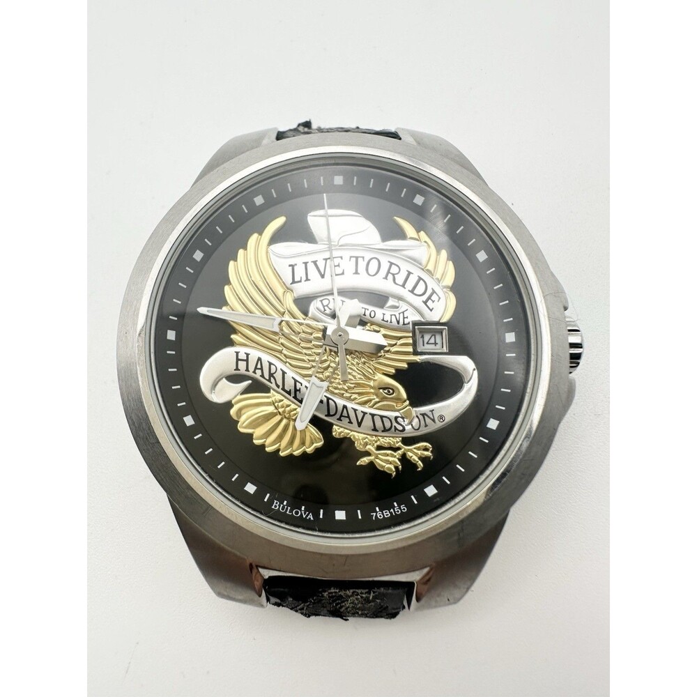Mens Bulova Harley Davison Live To ride Eagle Watch Head